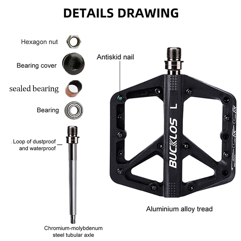 BUCKLOS Pedals DU Bearing Bicy - Pedal Platform Flat review and price