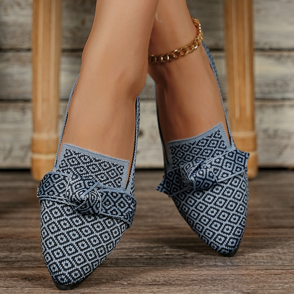 Fashion Print Knitted Flat Sho - Pedal Platform Flat review and price